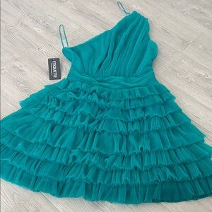 Endless Rose Teal Ruffled Mini Dress